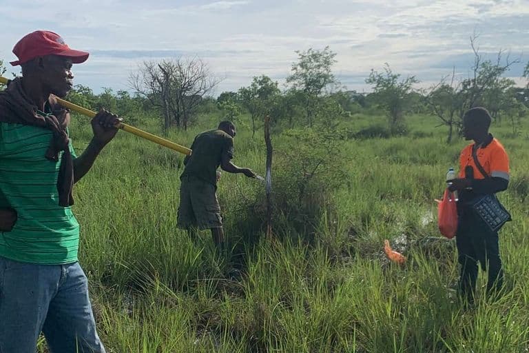 Surveyor with gnss receiver on a cadastral site