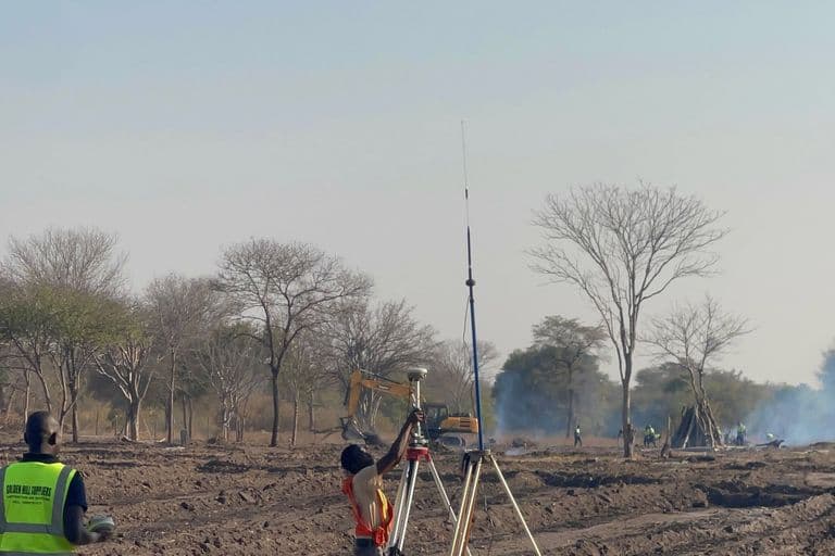 Surveyor with gnss receiver on a cadastral site